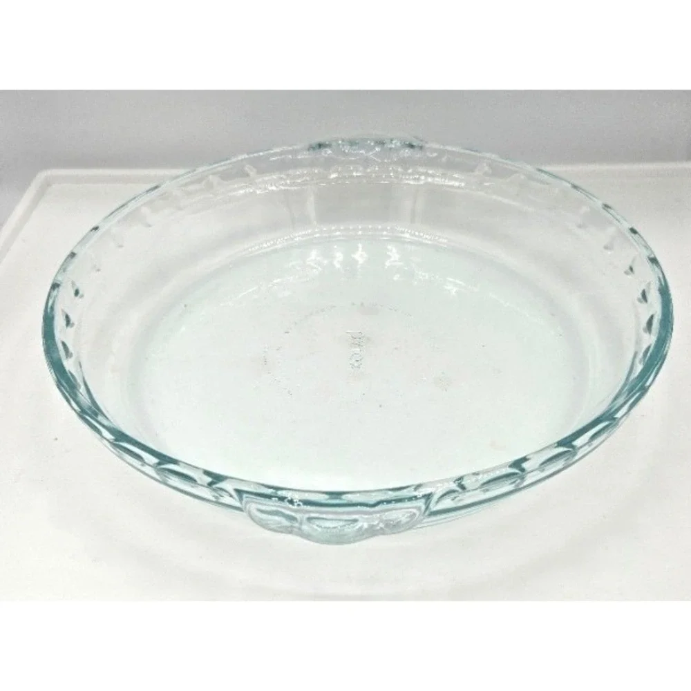 Vintage Pyrex 229 Flavor Saver 9.5 Inch Clear Glass Fluted Deep Pie Dish